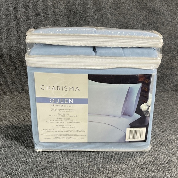 Charisma Bedding Charisma Microfiber Queen 6piece Sheet Set Glacier